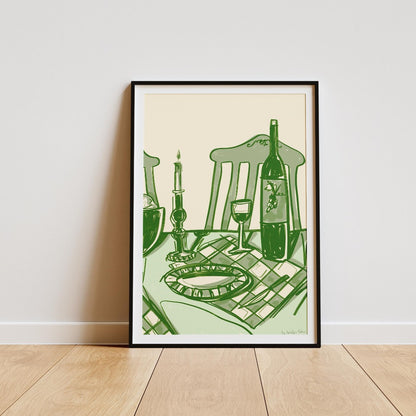 Green Table Setting | Kitchen Poster Club